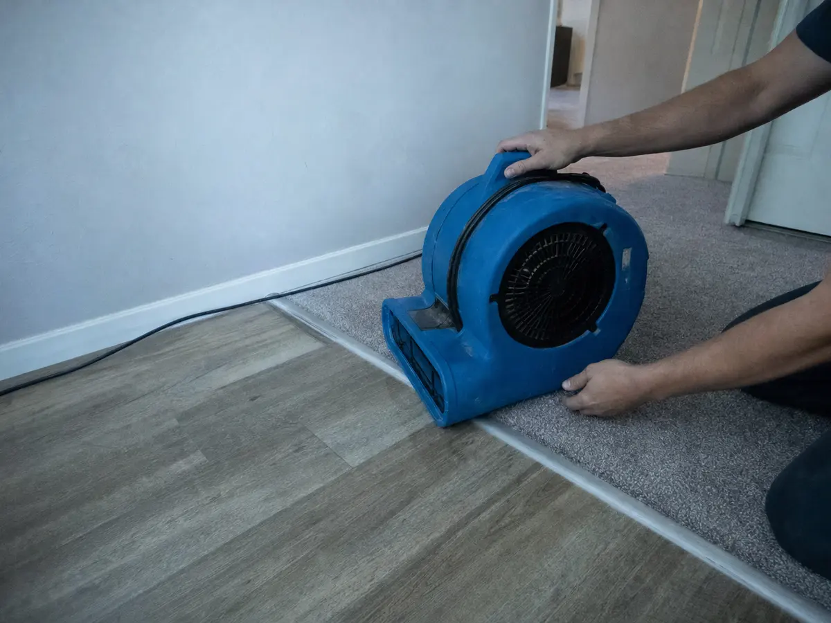 carpet cleaning technician on the job in Studio City, CA